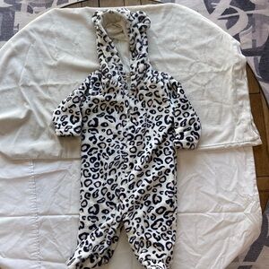 Leopard print onesie button up
